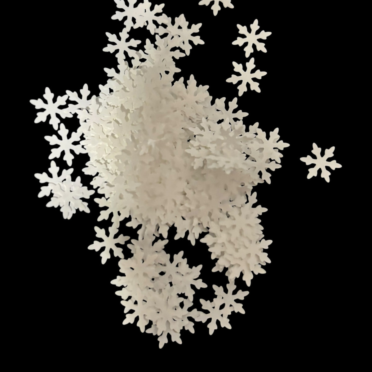 Snowflake White Glitter Shapes
