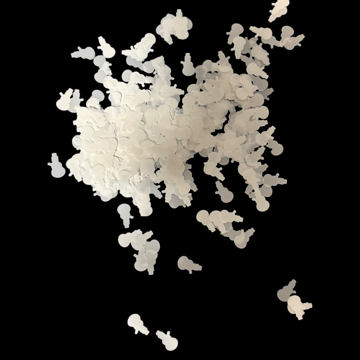Snowman White Glitter Shapes