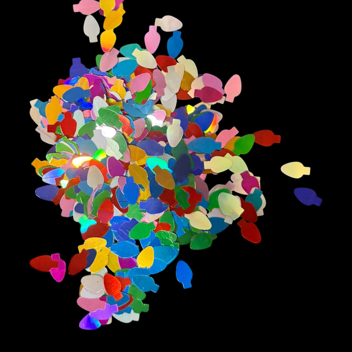 Christmas Lightbulbs Glitter Shapes