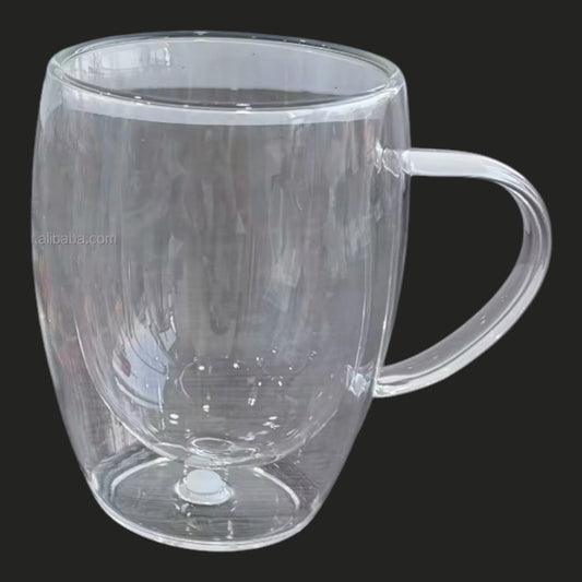 12oz Glass Coffee Snowglobe Cup. The ONLY glass coffee cup we can add dried flowers into