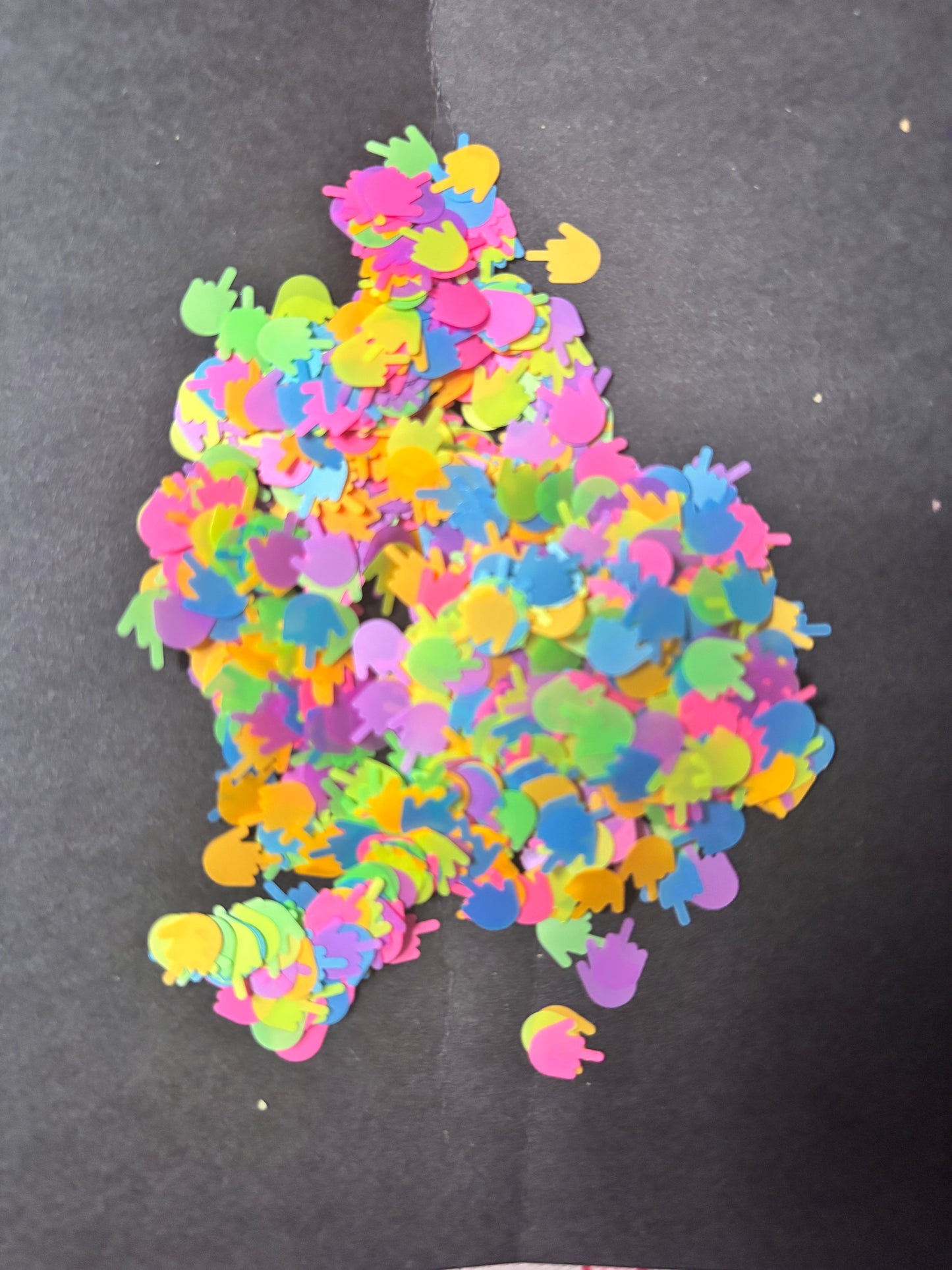 Neon Middle Finger Shaped Glitter