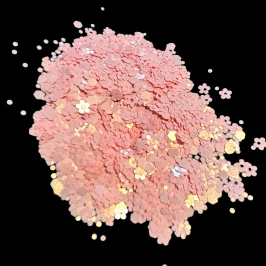 Blush Satin Matte Chunky Glitter