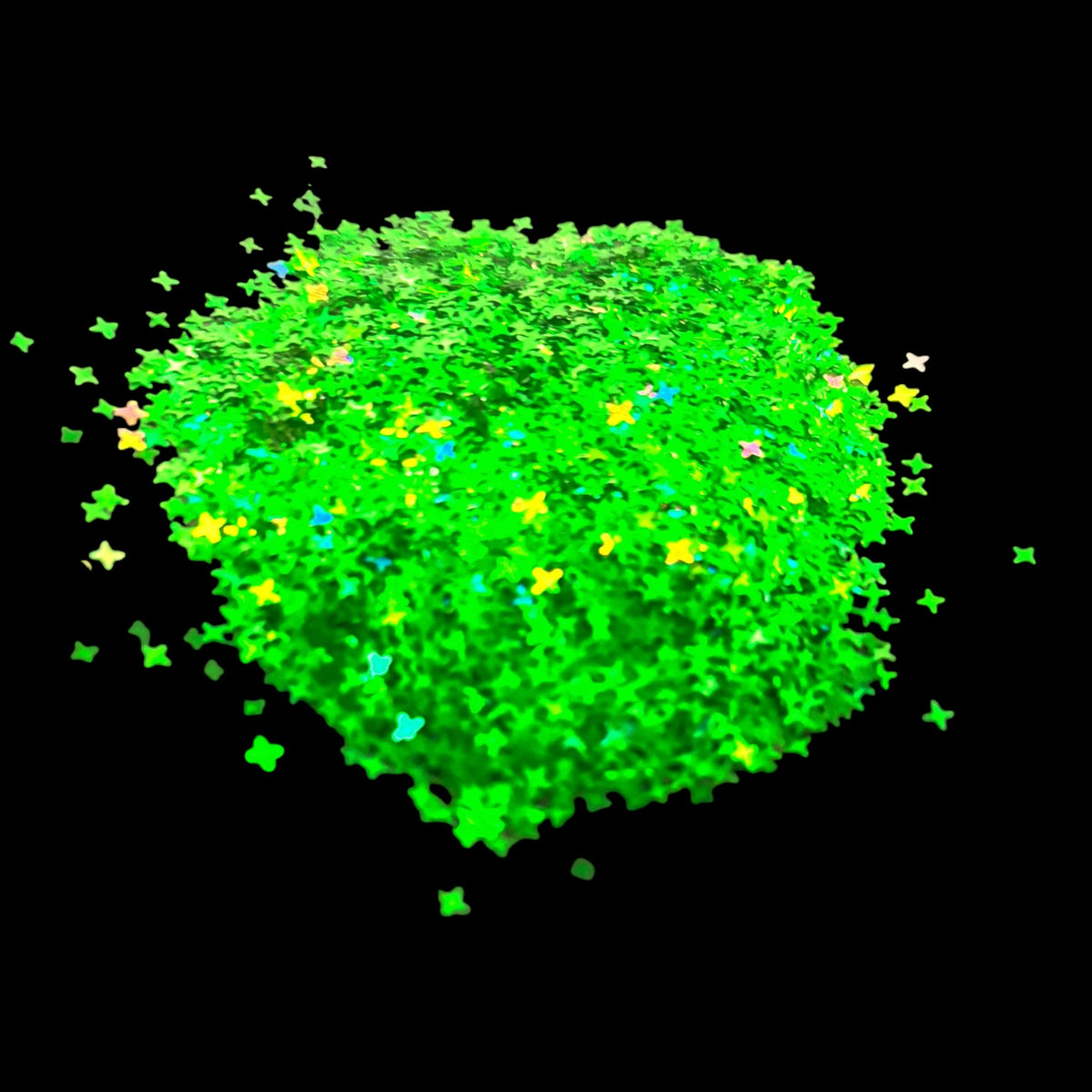 Micro Mini Green Stars Glitter Shapes
